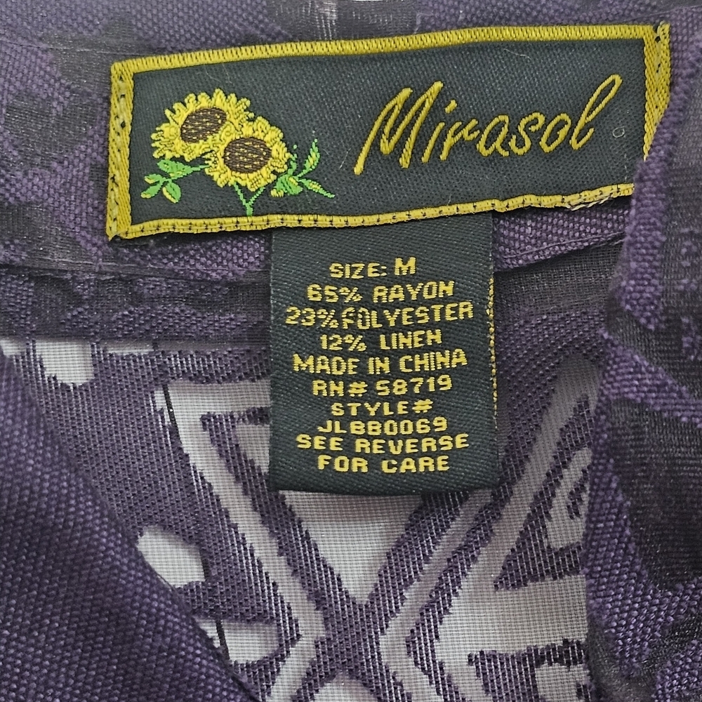 MIRASOL Purple Sheer Button-Up Shirt - Picture 7 of 8